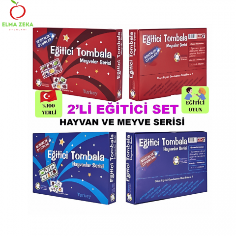 Tombala - Hayvanlar Serisi ve Meyve Serisi - 2'li Set